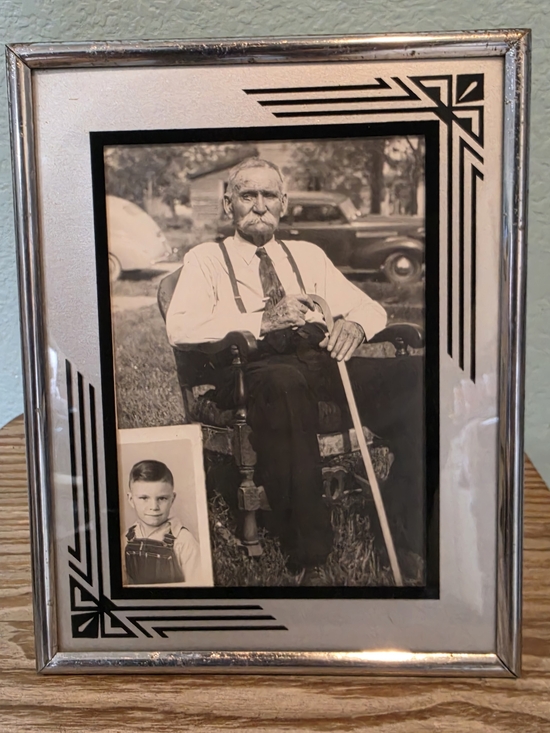 Deco Log In Accents | Art Deco Vintage Frame 7x9 In Reverse Painted Glass Silver W ...